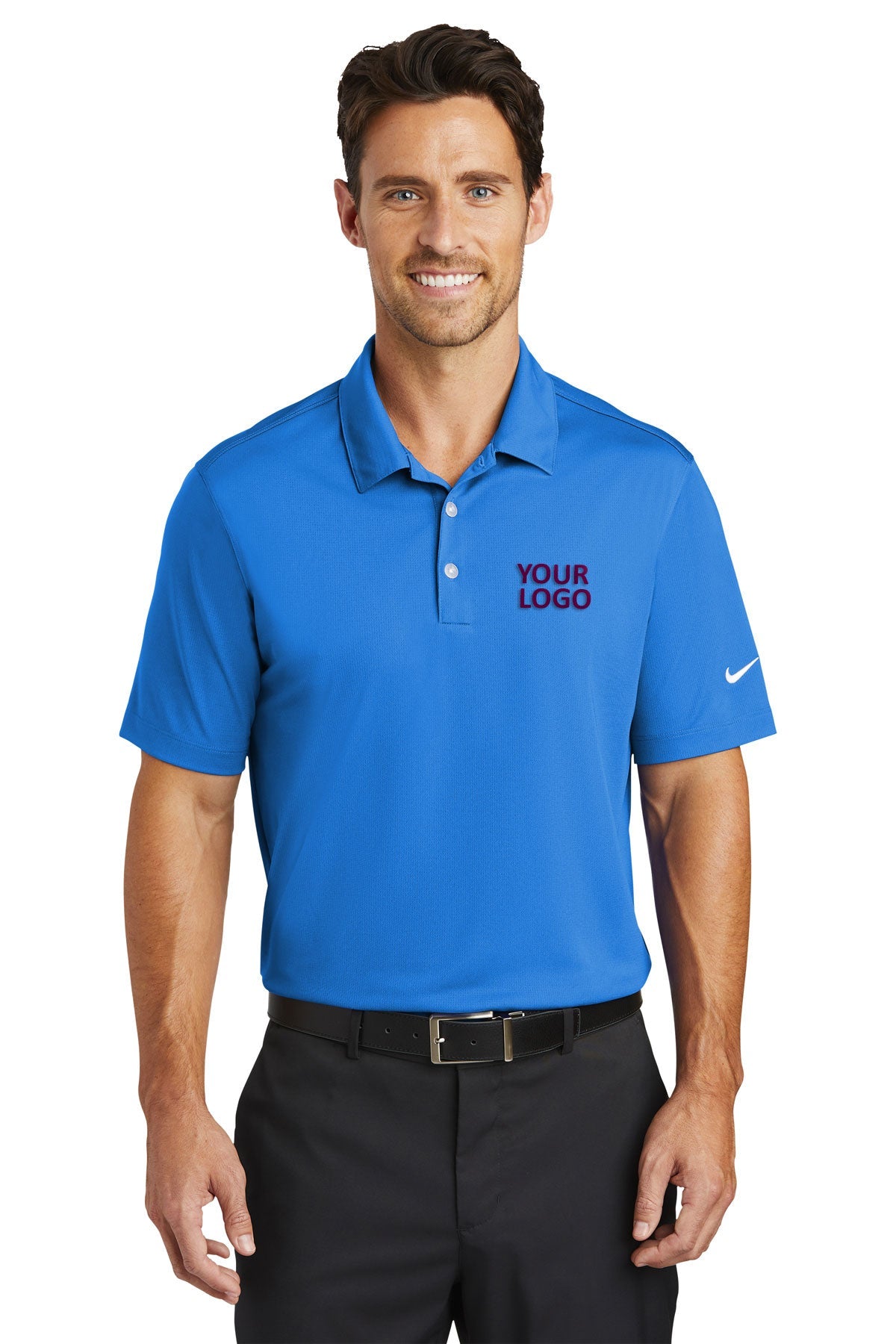 nike brisk blue 637167 dri fit polo shirts custom