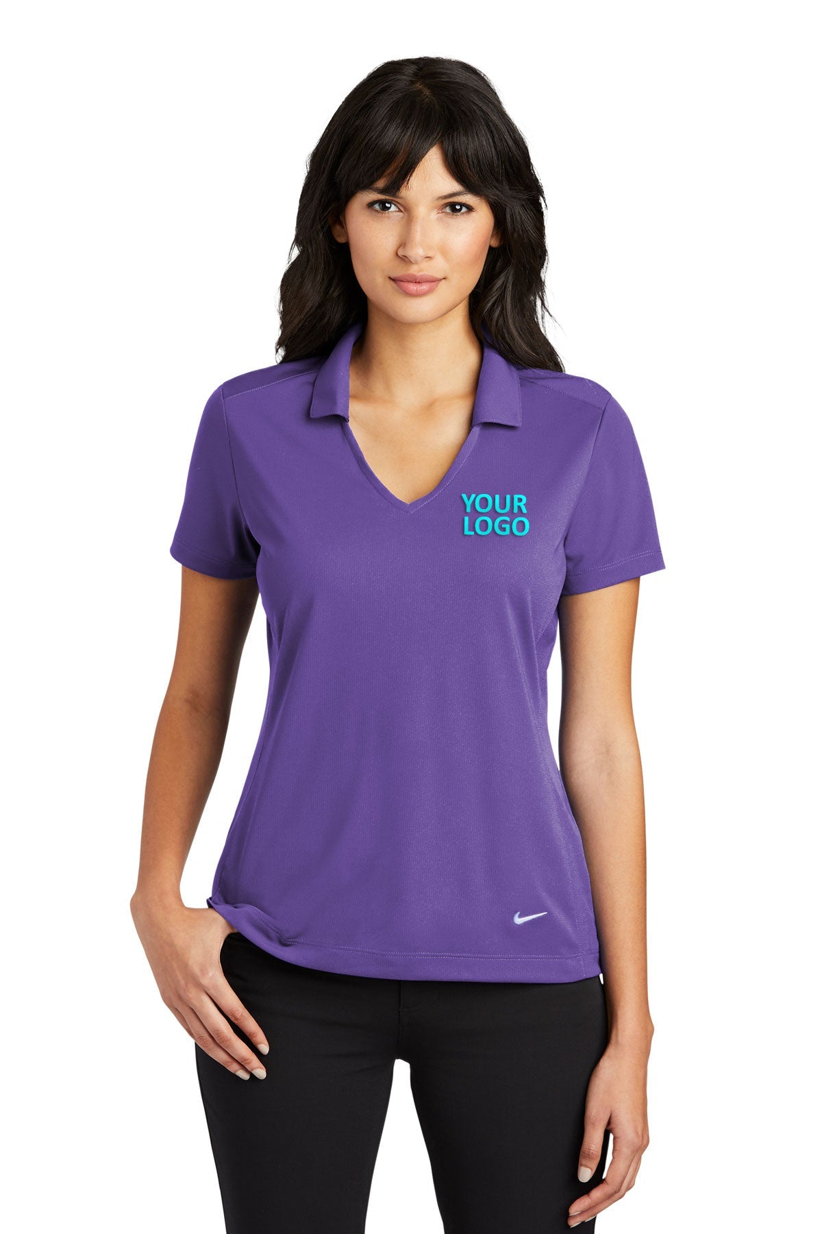 nike court purple 637165 custom polo shirts embroidered