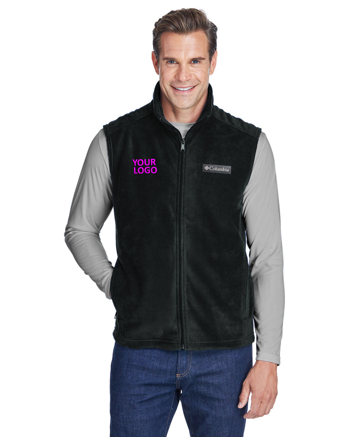 Columbia Black 6747 embroidered jackets for business