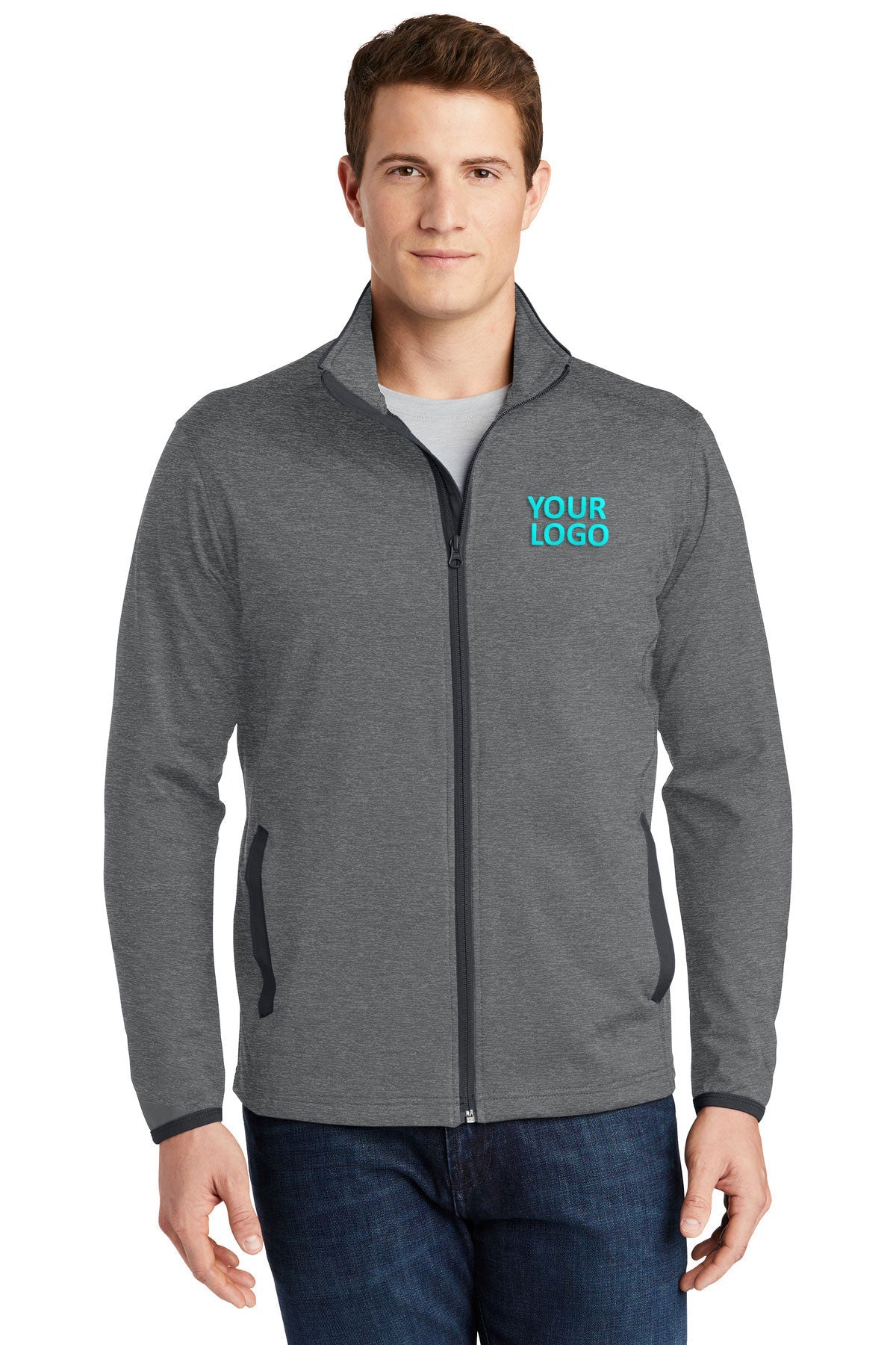 Sport-Tek Charcoal Grey Heather/ Charcoal Grey ST853 sweatshirts with company logo