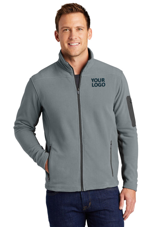 Port Authority Ladies Summit Fleece Custom Full-Zip Jackets, Frost Grey/ Magnet