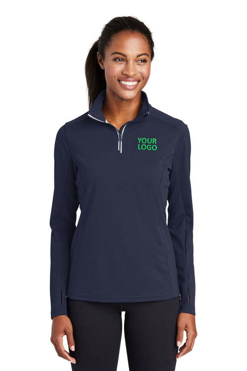 Sport-Tek Sport-Wick Textured Custom 1/4-Zip Pullovers, True Navy