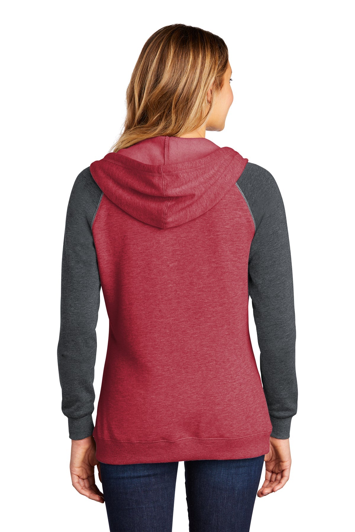 district_dt296 _heathered red/ heathered charcoal_company_logo_sweatshirts