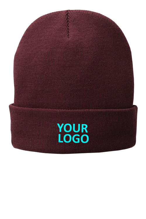 Port & Company Branded Knit Caps, Maroon