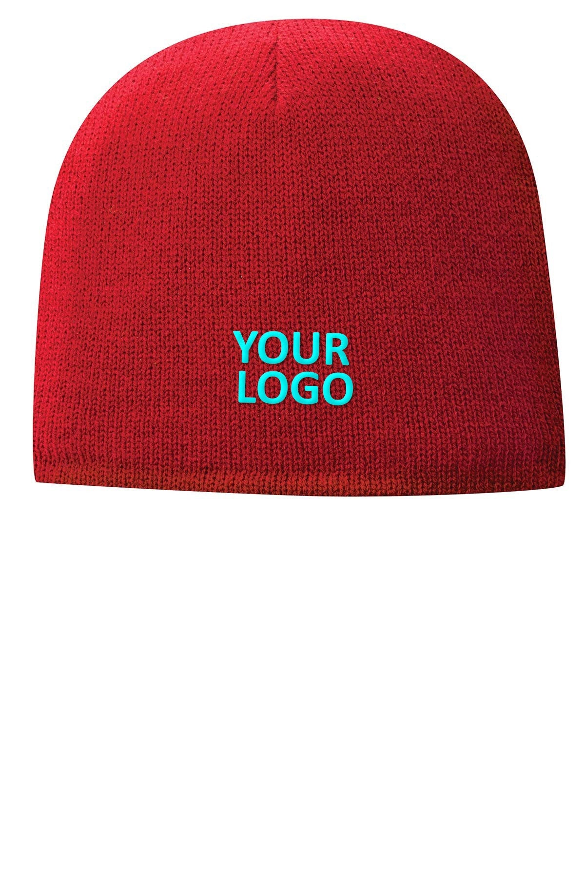 Port & Company Fleece Lined Customized Beanies, Red