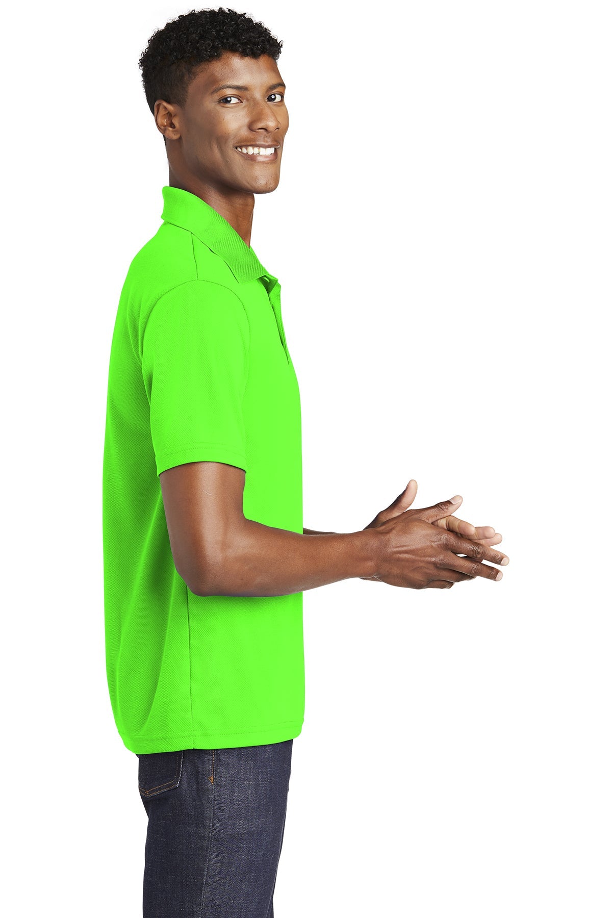 sport-tek_st640 _neon green_company_logo_polos