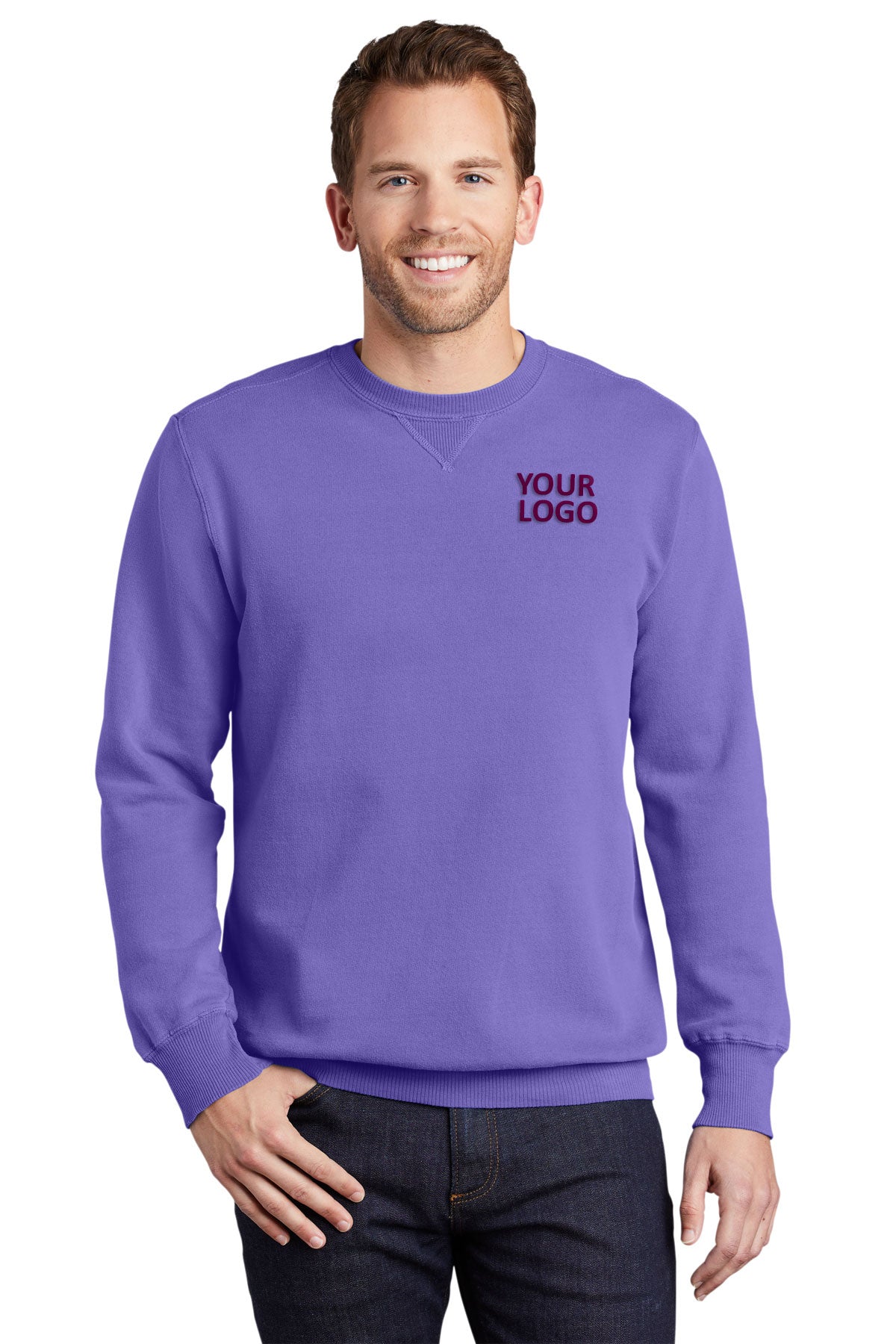 Port & Company Pigment Dyed Customized Sweatshirts, Amethyst