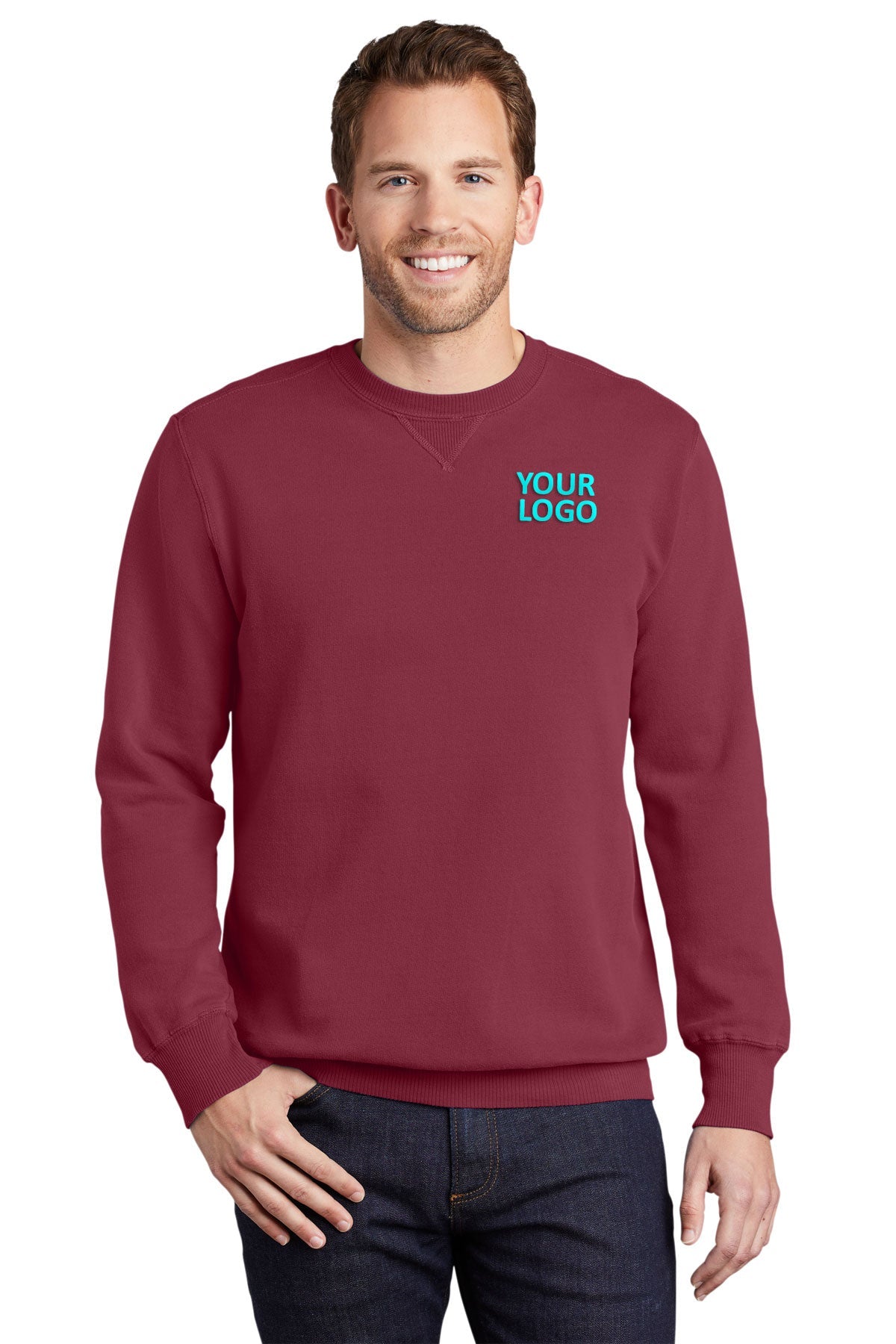 Port & Company Pigment Dyed Custom Sweatshirts, Merlot