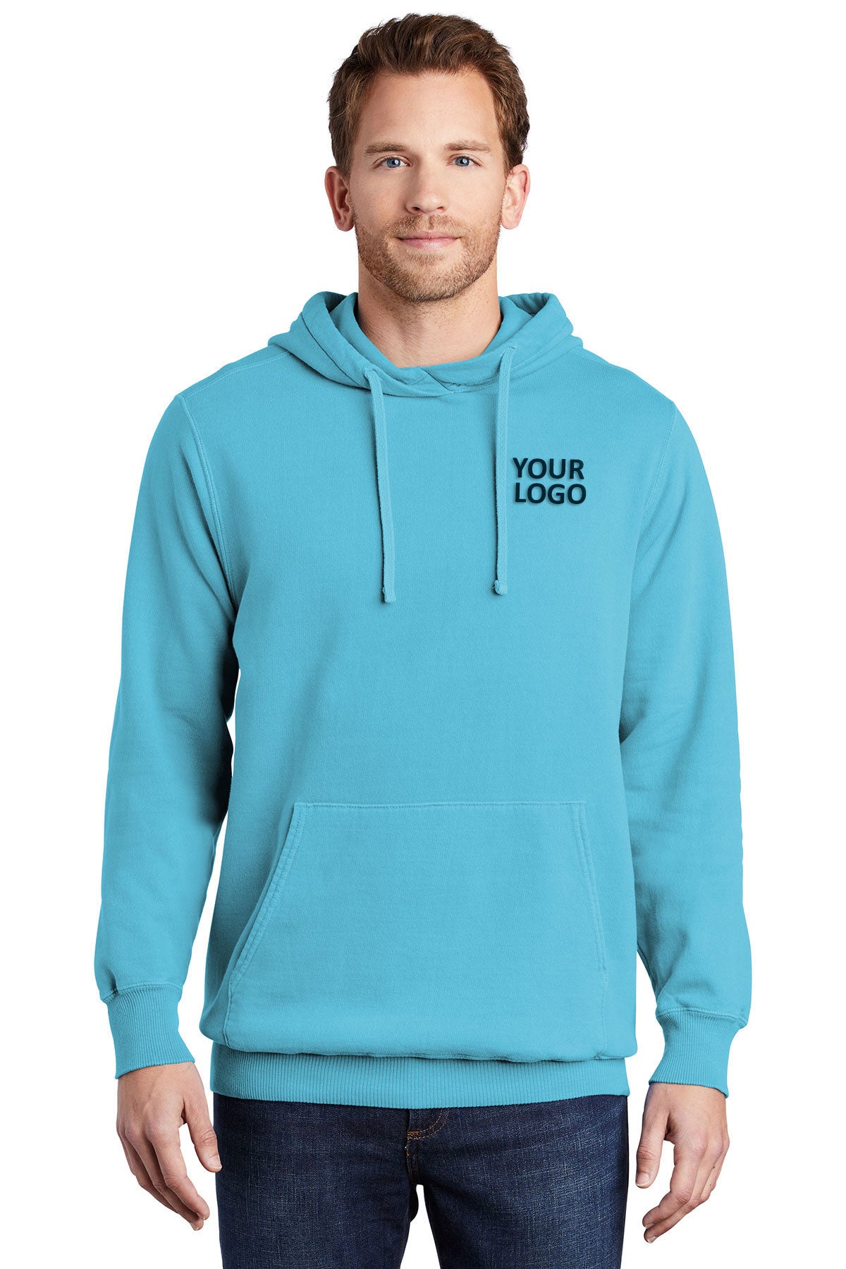 Port & Company Pigment Dyed Customized Hoodies, Tidal Wave