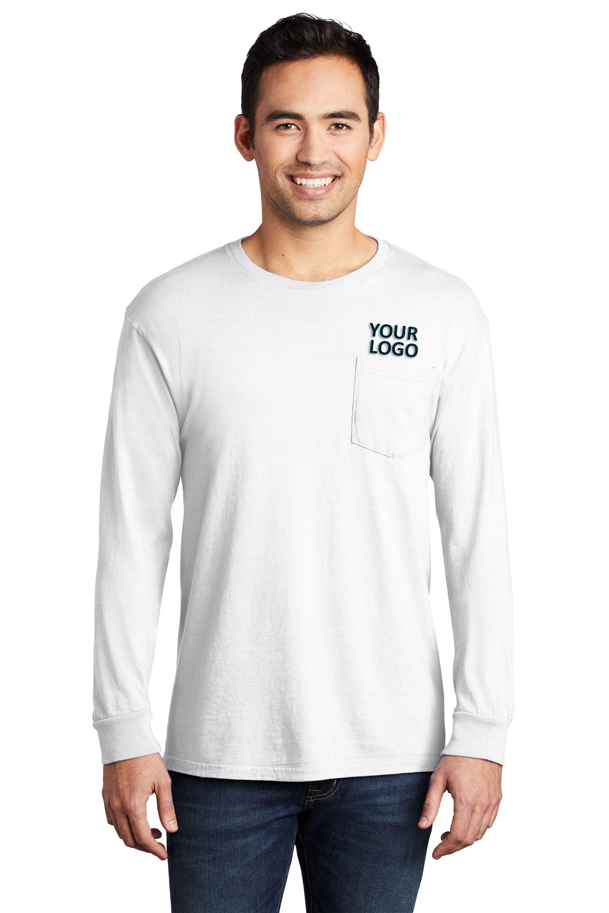 Port & Company Pigment-Dyed Long Sleeve Pocket Tee