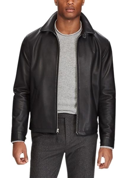 Ralph Lauren Lambskin Leather Jacket 710671431001 Polo Black