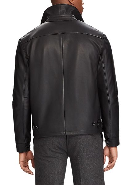 Ralph Lauren Lambskin Leather Jacket 710671431001 Polo Black