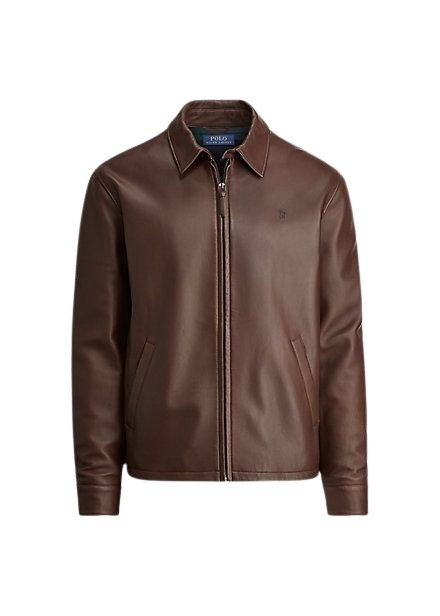 Custom Ralph Lauren Lambskin Leather Jacket Bison Brown