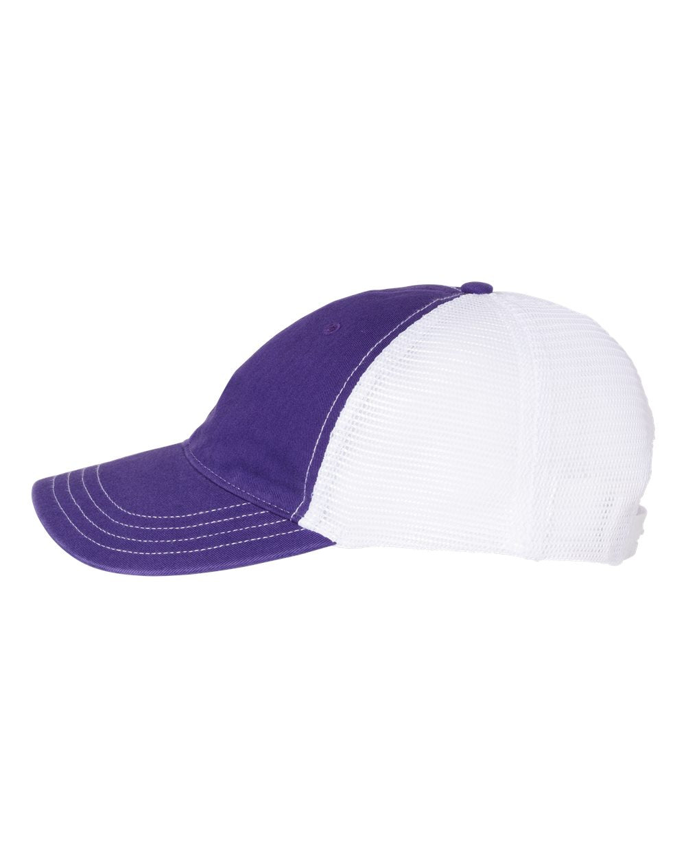 Richardson Garment-Washed Branded Trucker Caps, Purple White