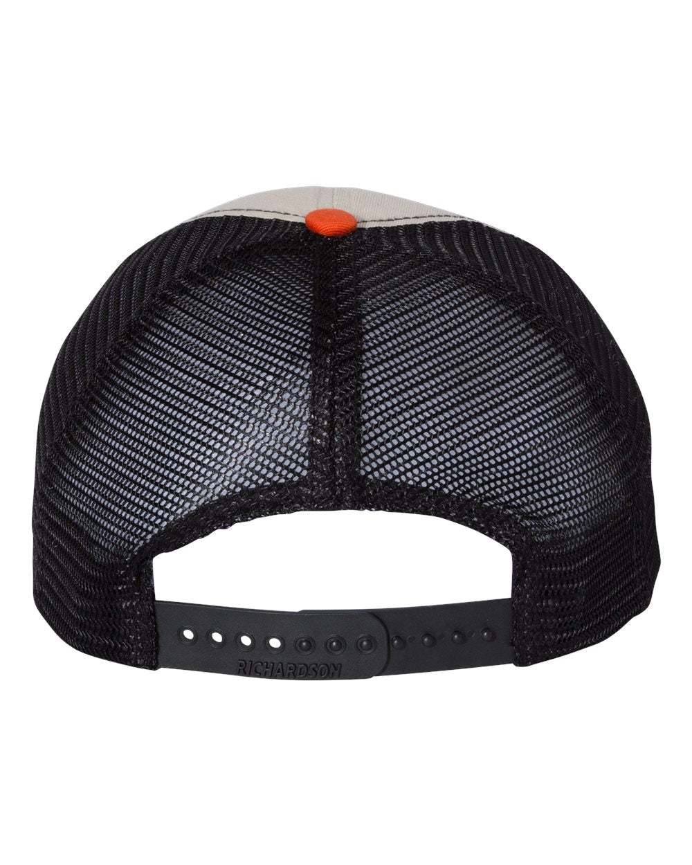 Richardson Garment-Washed Custom Trucker Caps, Stone Black Orange