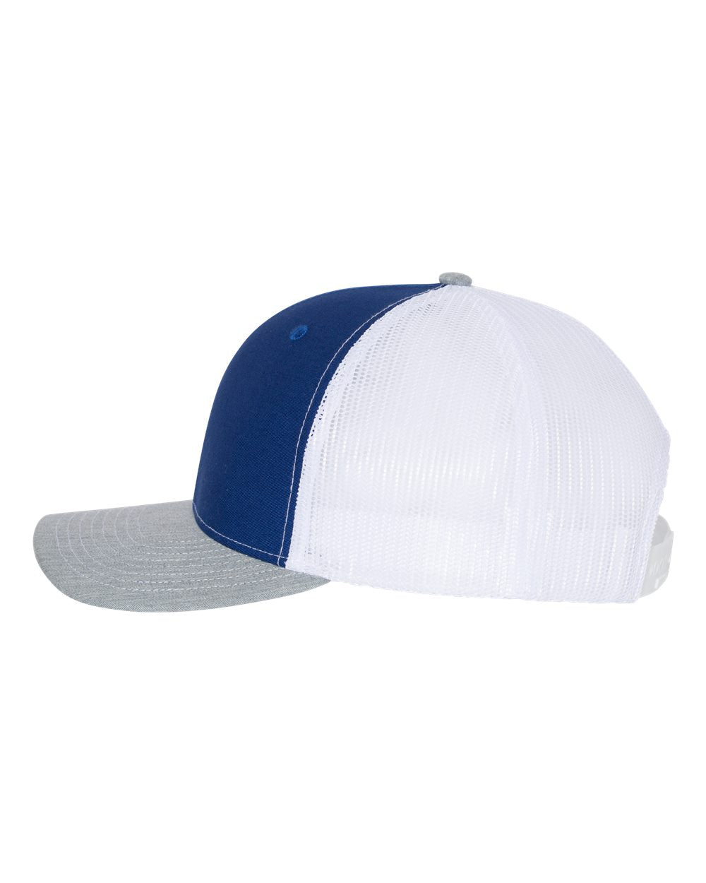 Richardson Custom Snapback Trucker Caps, Royal White Heather Grey