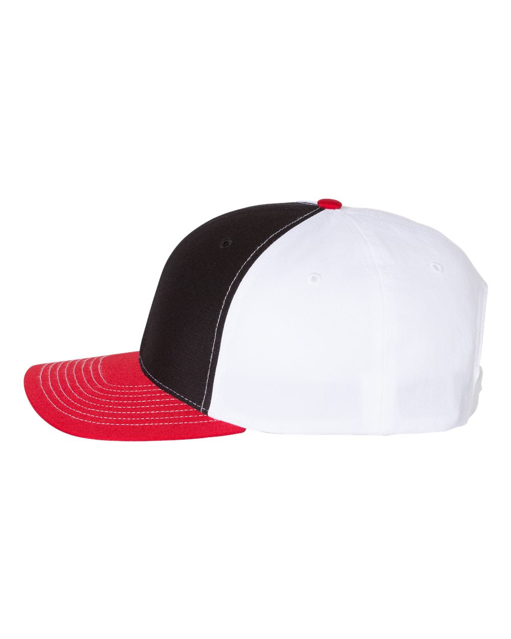 Richardson Twill Back Custom Trucker Caps, Black White Red