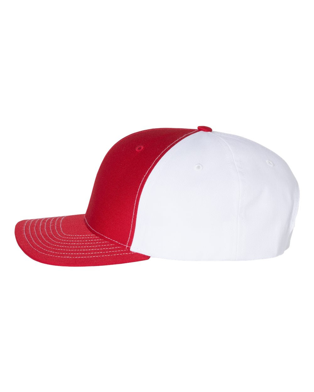 Richardson Twill Back Branded Trucker Caps, Red White