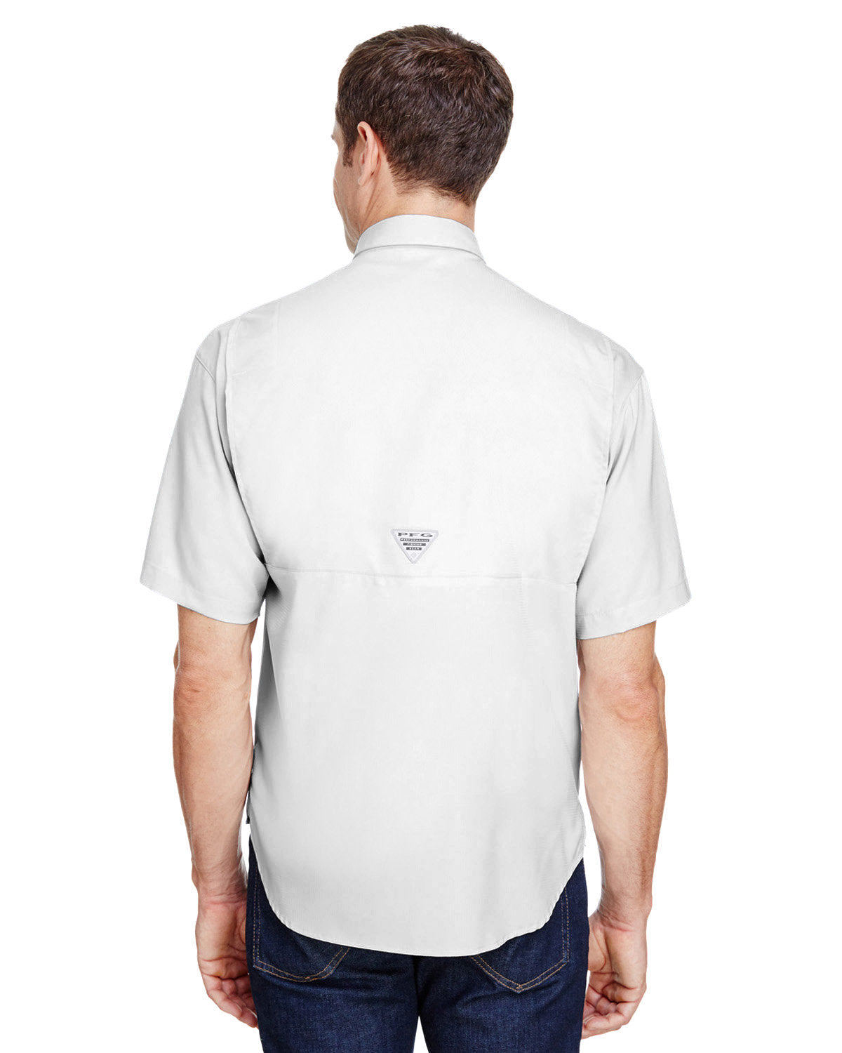 Custom Columbia Mens Tamiami Short-Sleeve Shirt, White