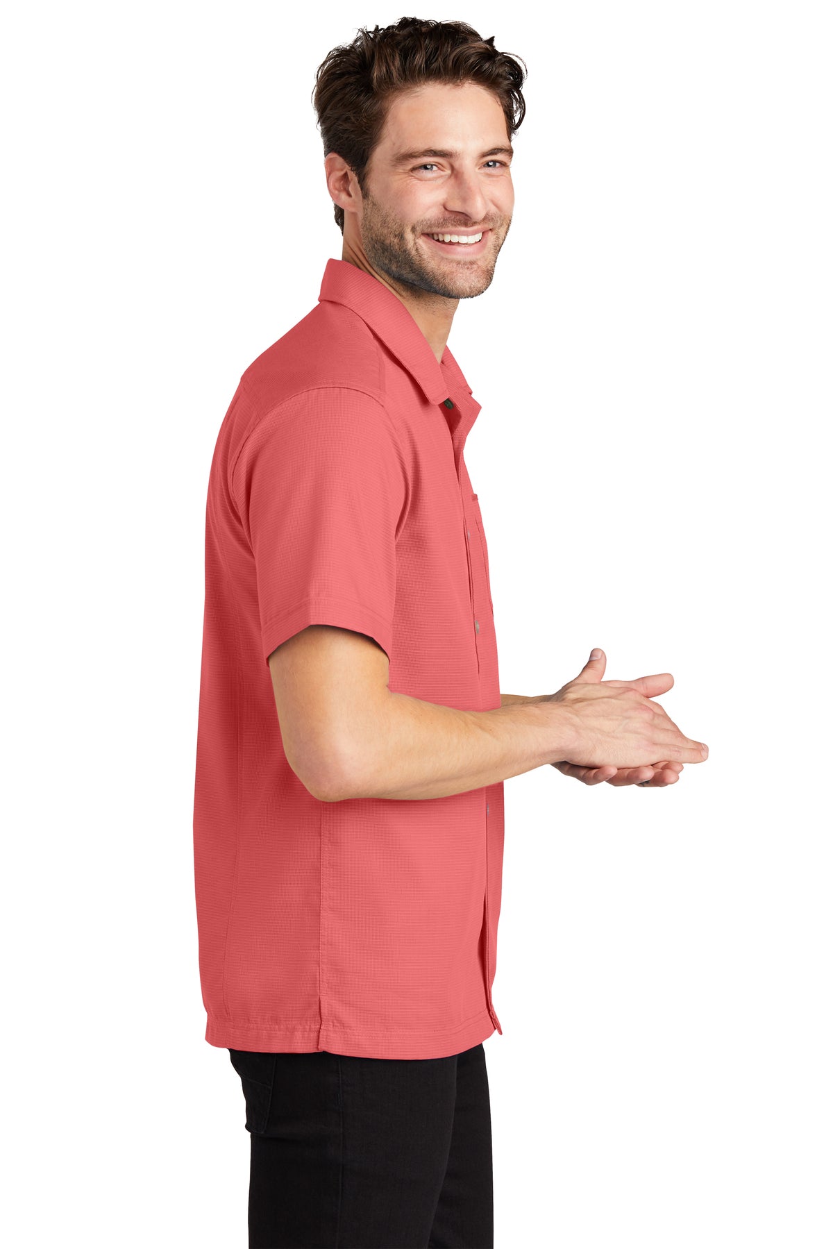 port authority_s662 _deep coral_company_logo_button downs