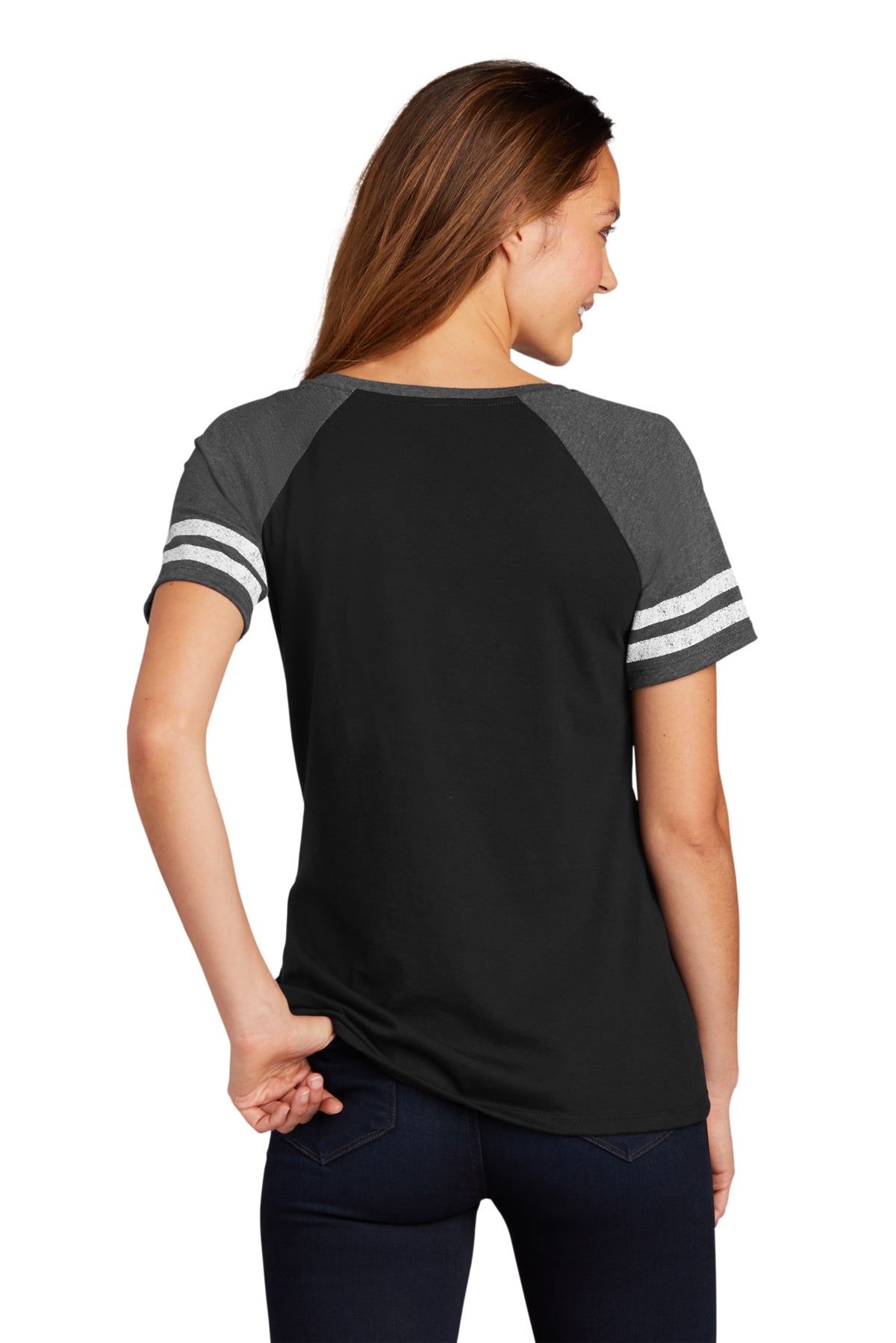 District Made Ladies Game V-Neck Tee