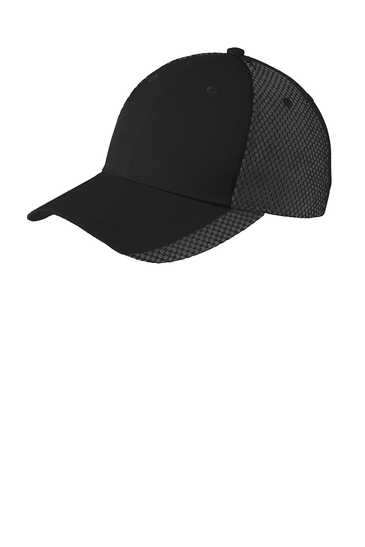 Port Authority Two-Color Mesh Back Branded Caps, Black/ White
