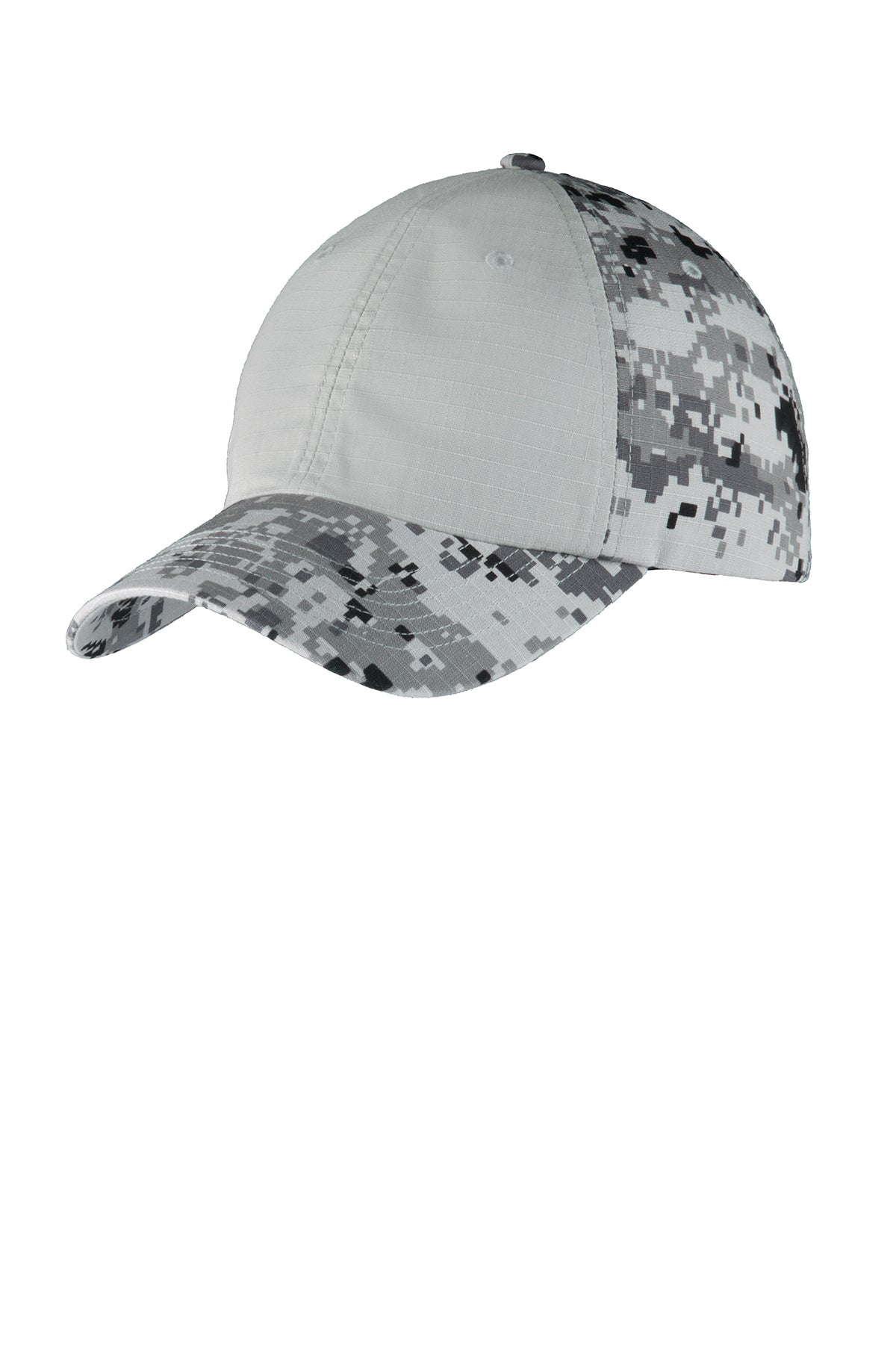Port Authority Colorblock Digital Ripstop Camouflage Custom Caps, Grey Camo/ Grey
