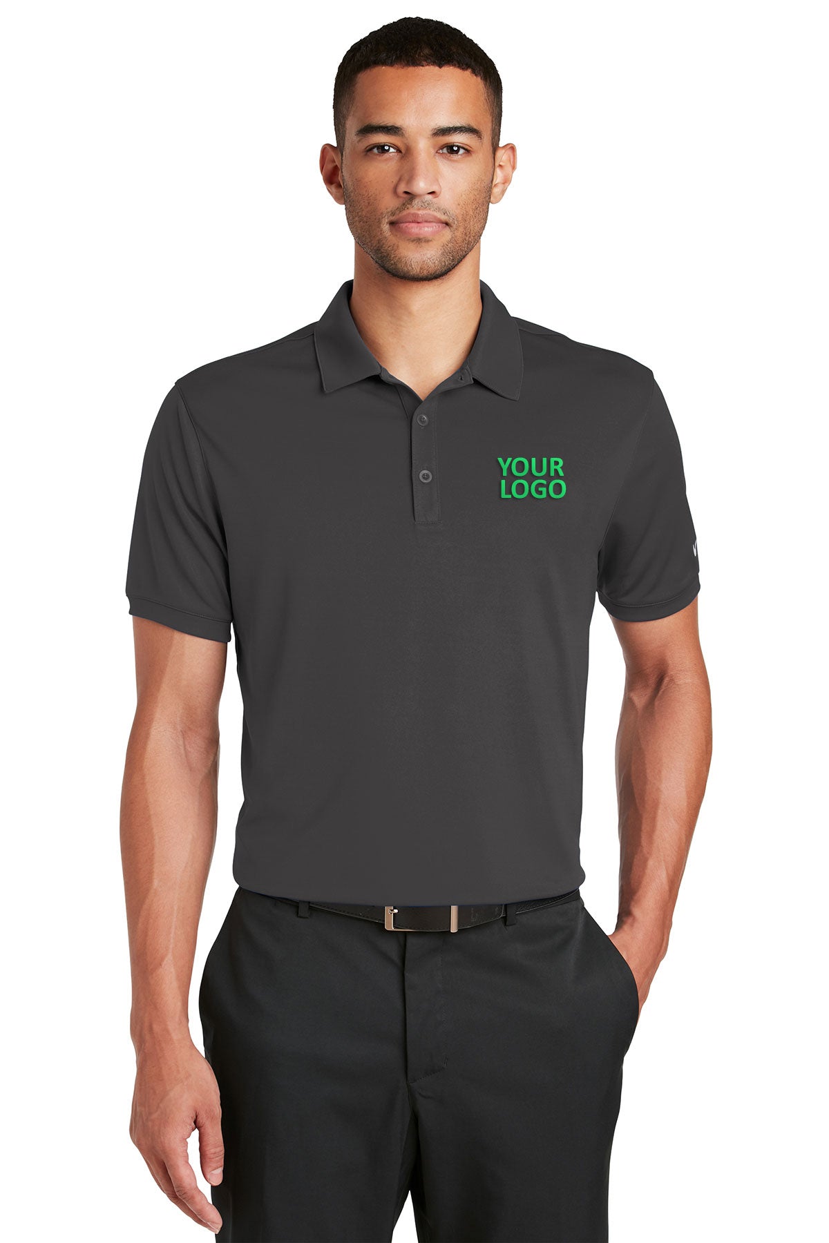 Nike Dri-FIT Players Modern Fit Custom Polos, Anthracite