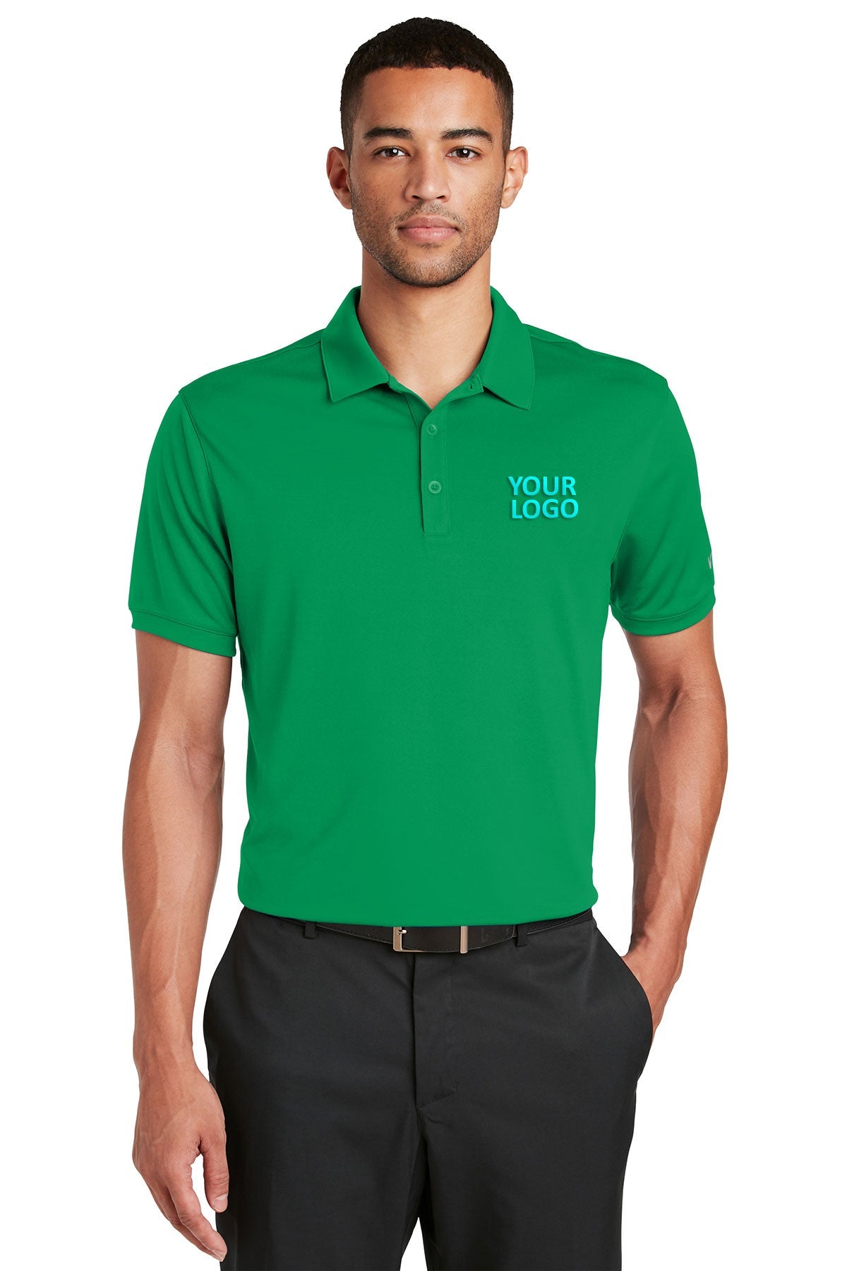 nike pine green 799802 quality polo shirts with company logo