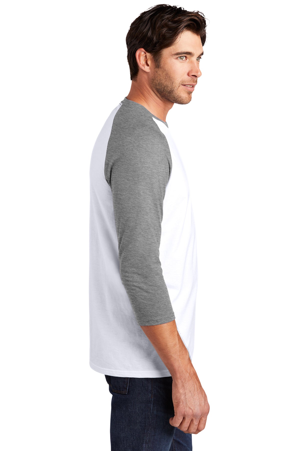 District Made Mens Perfect Tri 3/4-Sleeve Raglan