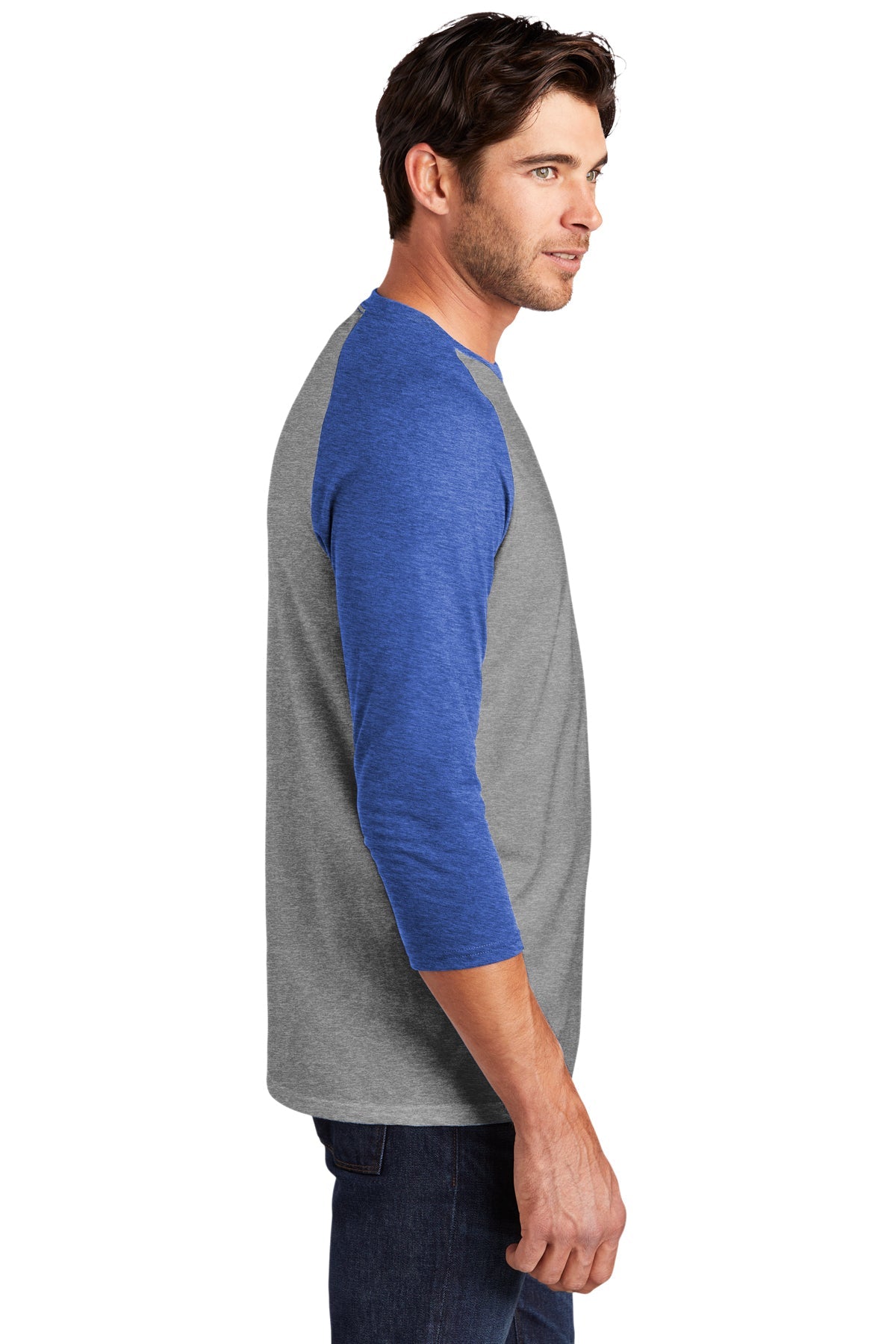 District Made Mens Perfect Tri 3/4-Sleeve Raglan