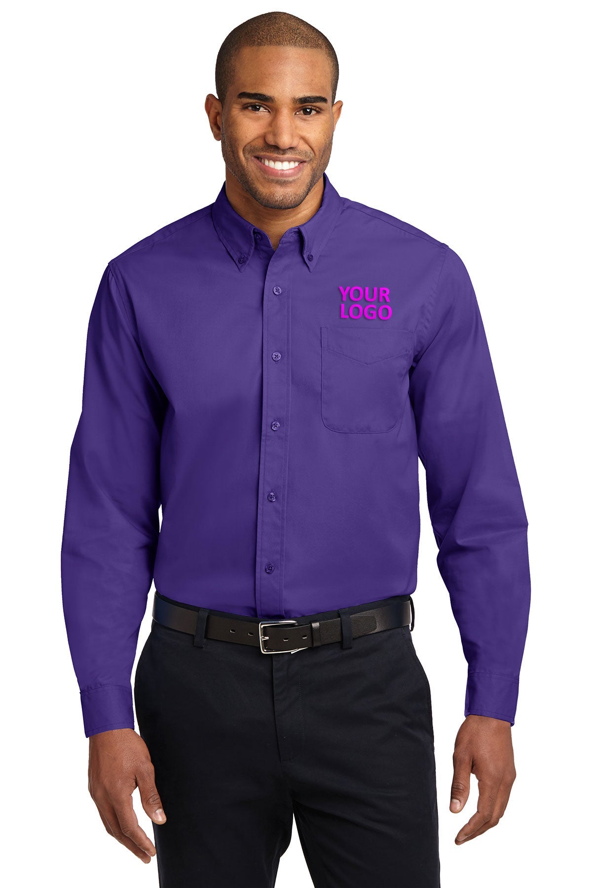 Port Authority Purple TLS608 embroidered work shirts