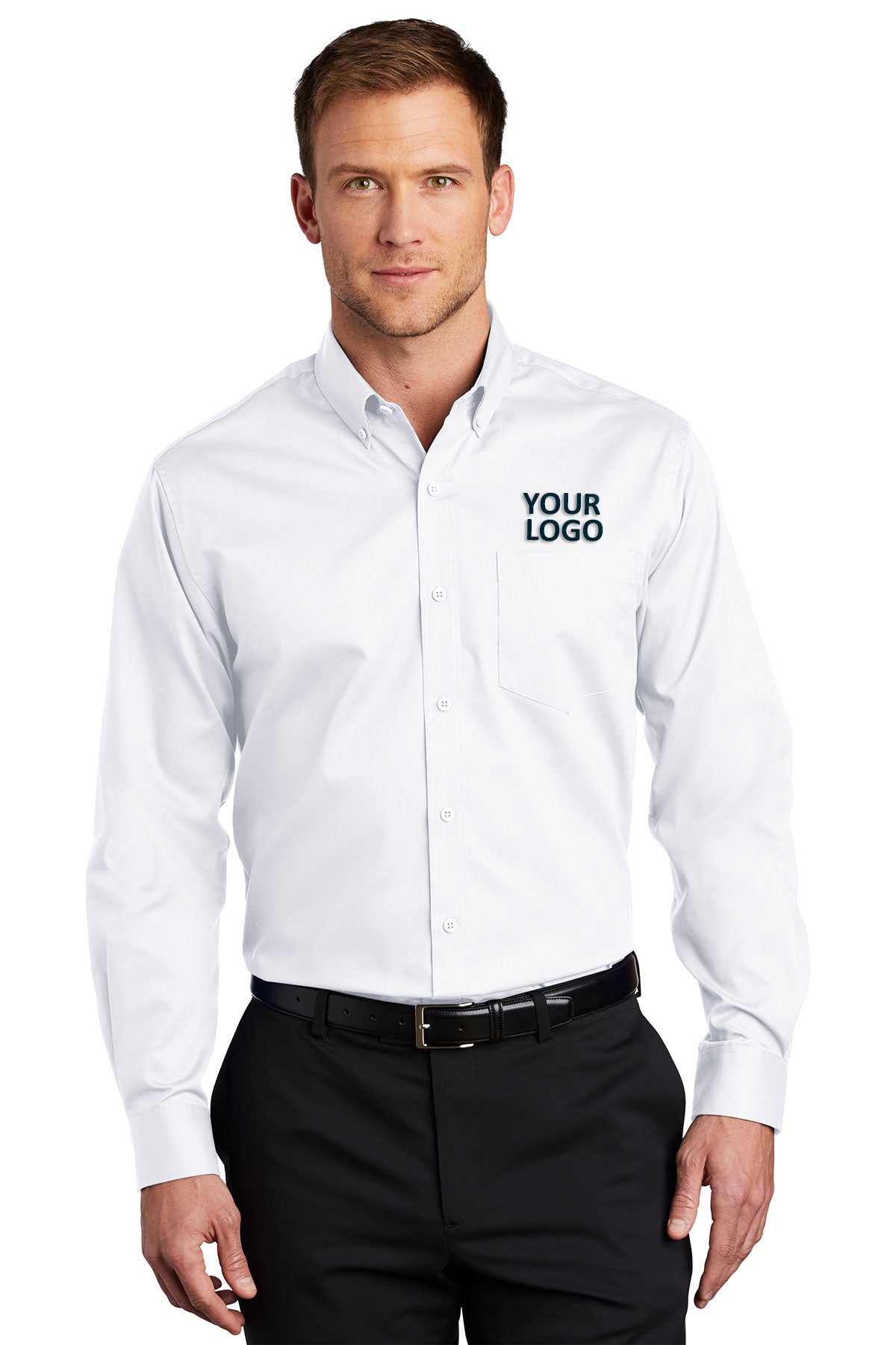 Port Authority White S663 business shirts with company logo