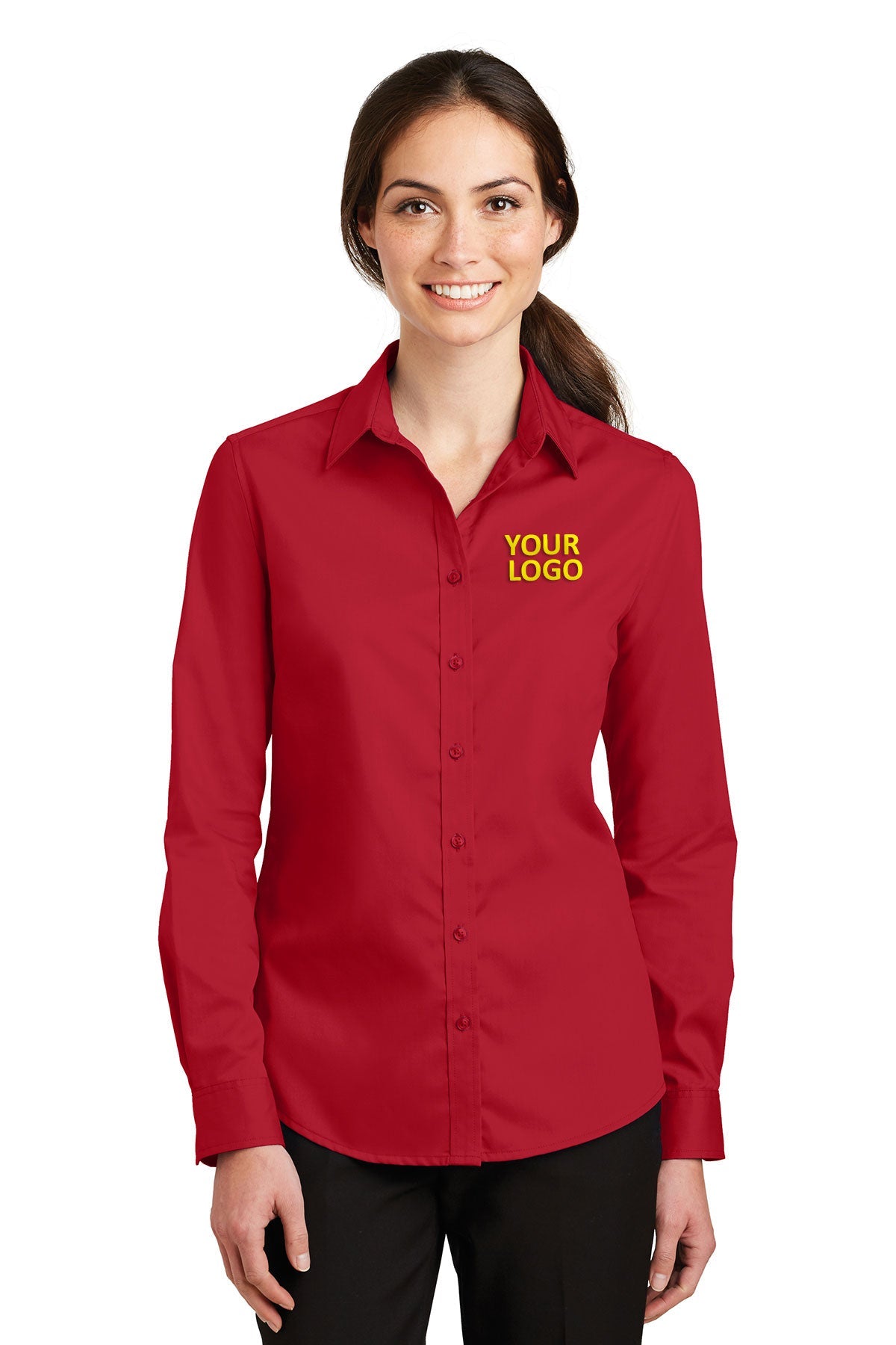 Port Authority Rich Red L663 custom work shirts
