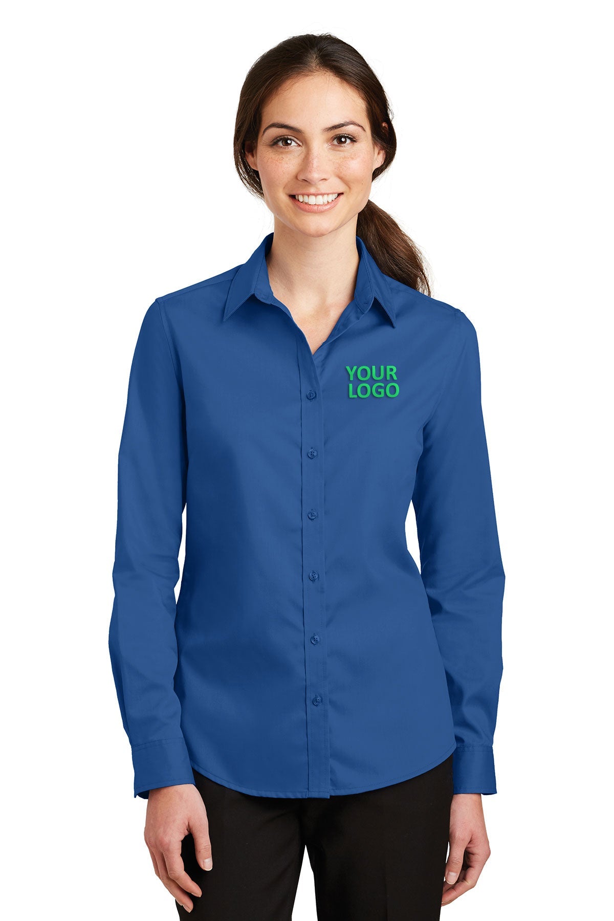 Port Authority True Blue L663 custom work shirts