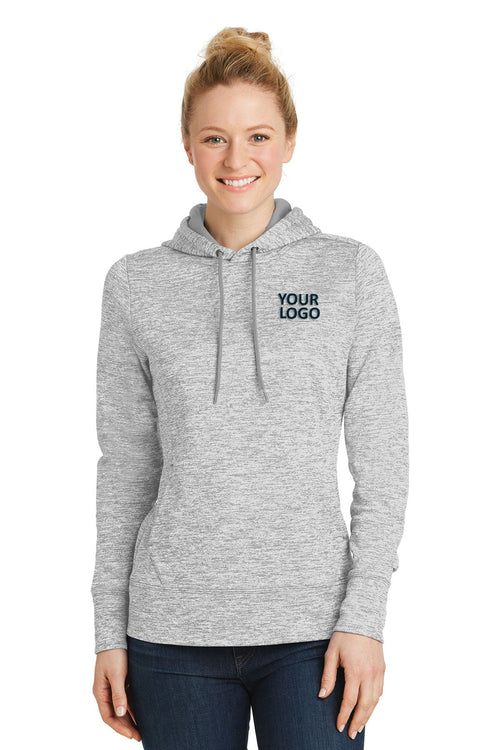 Sport-Tek PosiCharge Electric Heather Customized Fleece Hooded Pullovers, Silver Electric