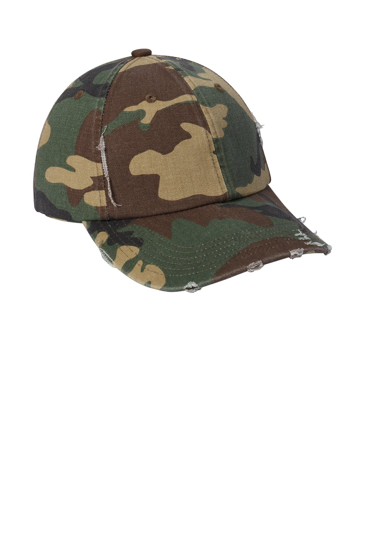 District Distressed Caps, Military Camo