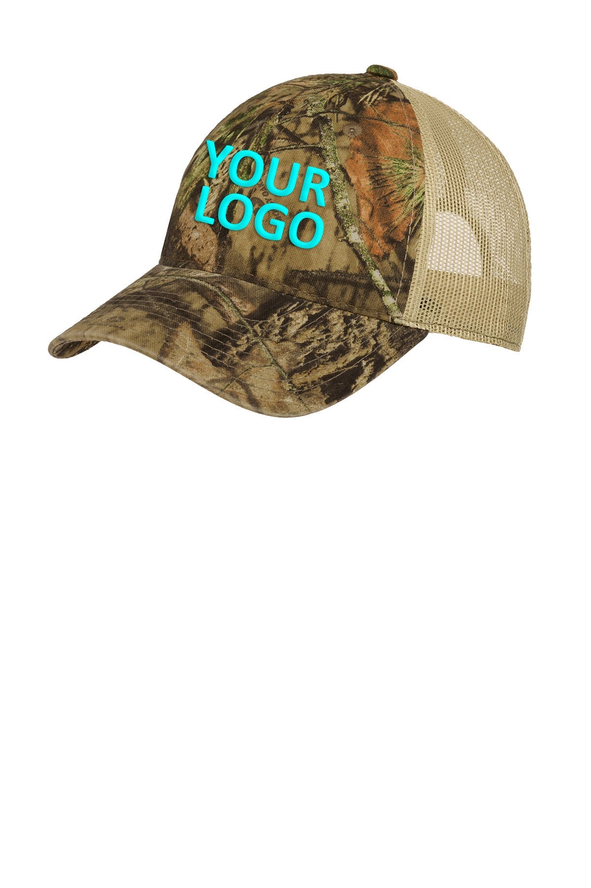 Port Authority Unstructured Camouflage Mesh Back Branded Caps, Mossy Oak  Break Up Country/ Tan