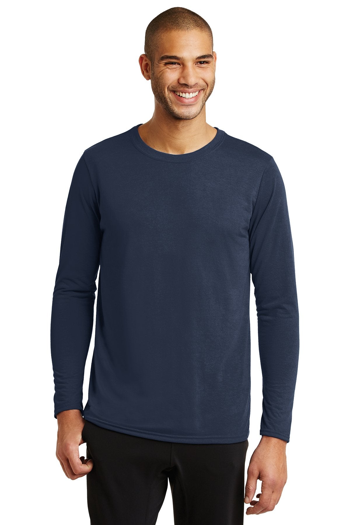 gildan performance long sleeve t shirt 42400 navy