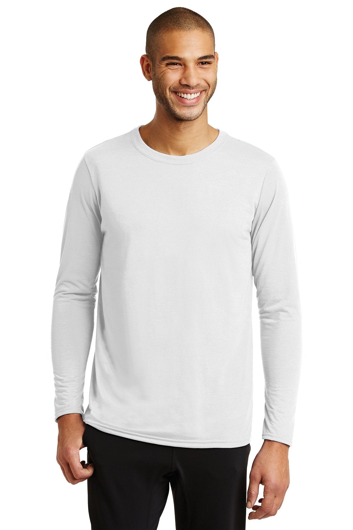 gildan performance long sleeve t shirt 42400 white