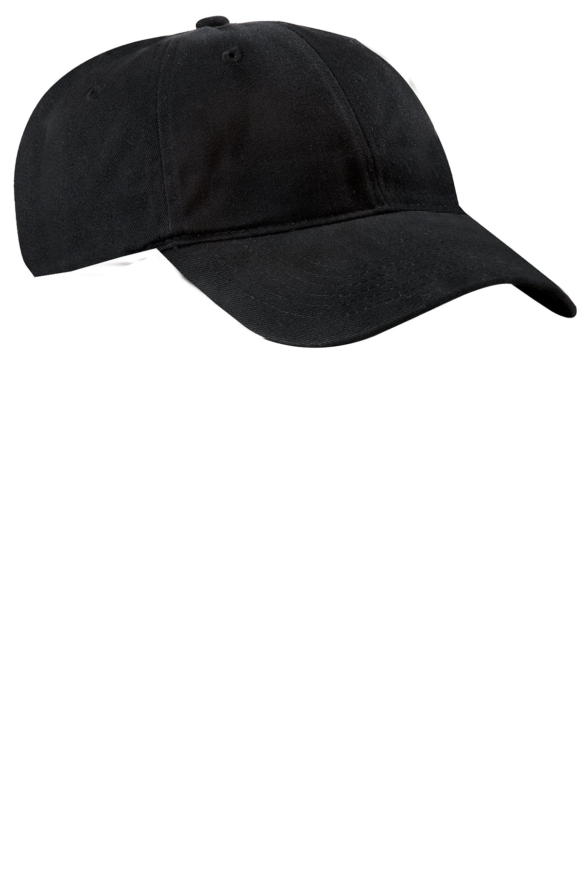 Port & Company Brushed Twill Branded Caps, Black