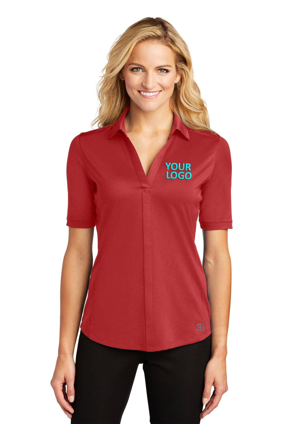 OGIO Ripped Red LOG130 polo shirts company logos