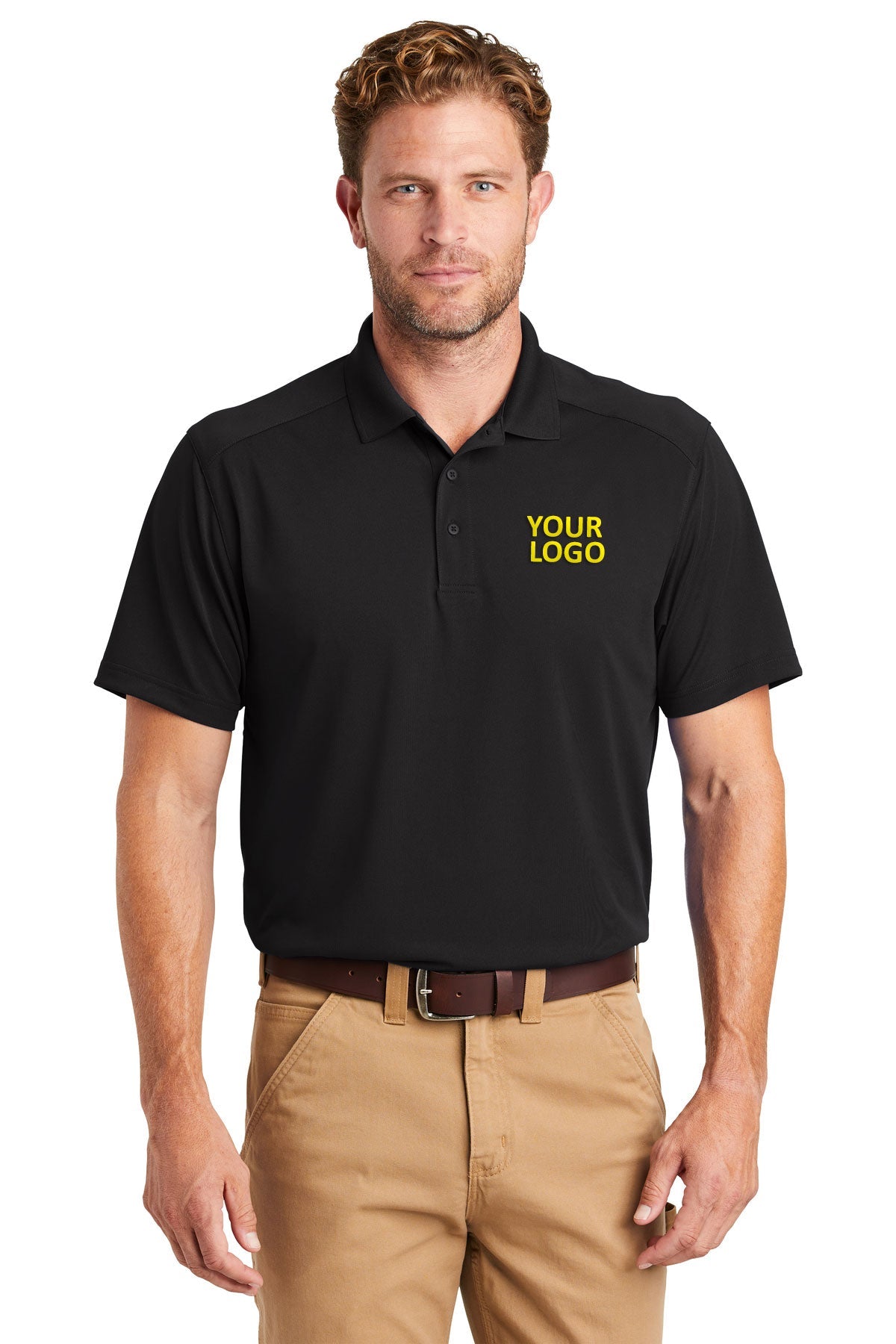 CornerStone Black CS418 custom polo shirts for business