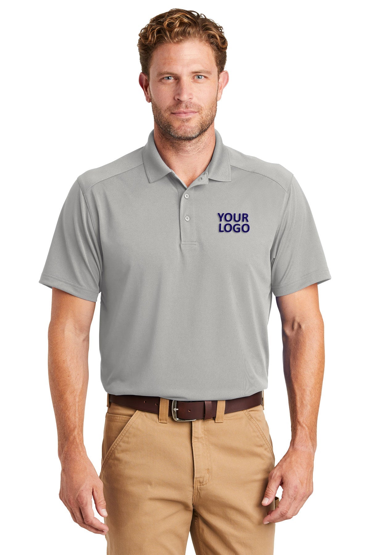 CornerStone Light Grey CS418 custom polo shirts for business