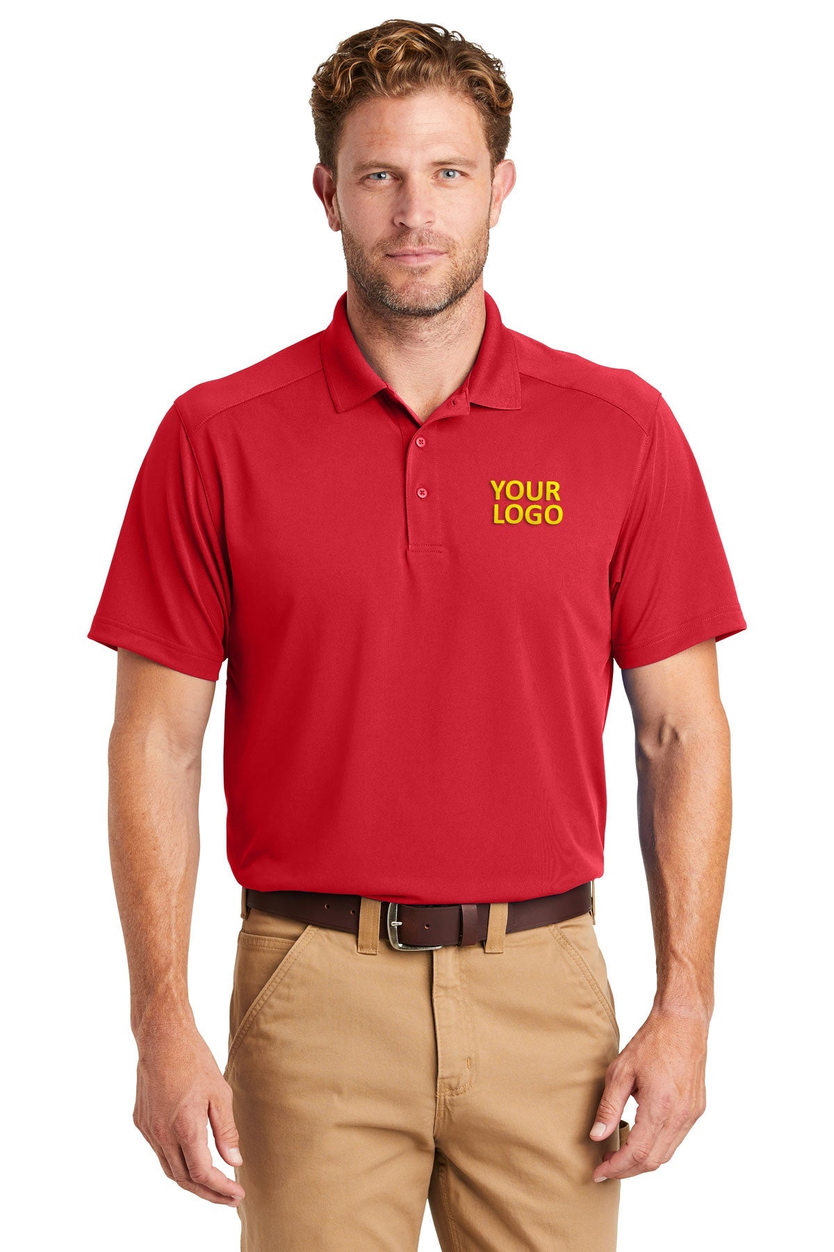 CornerStone Red CS418 custom polo shirts for business
