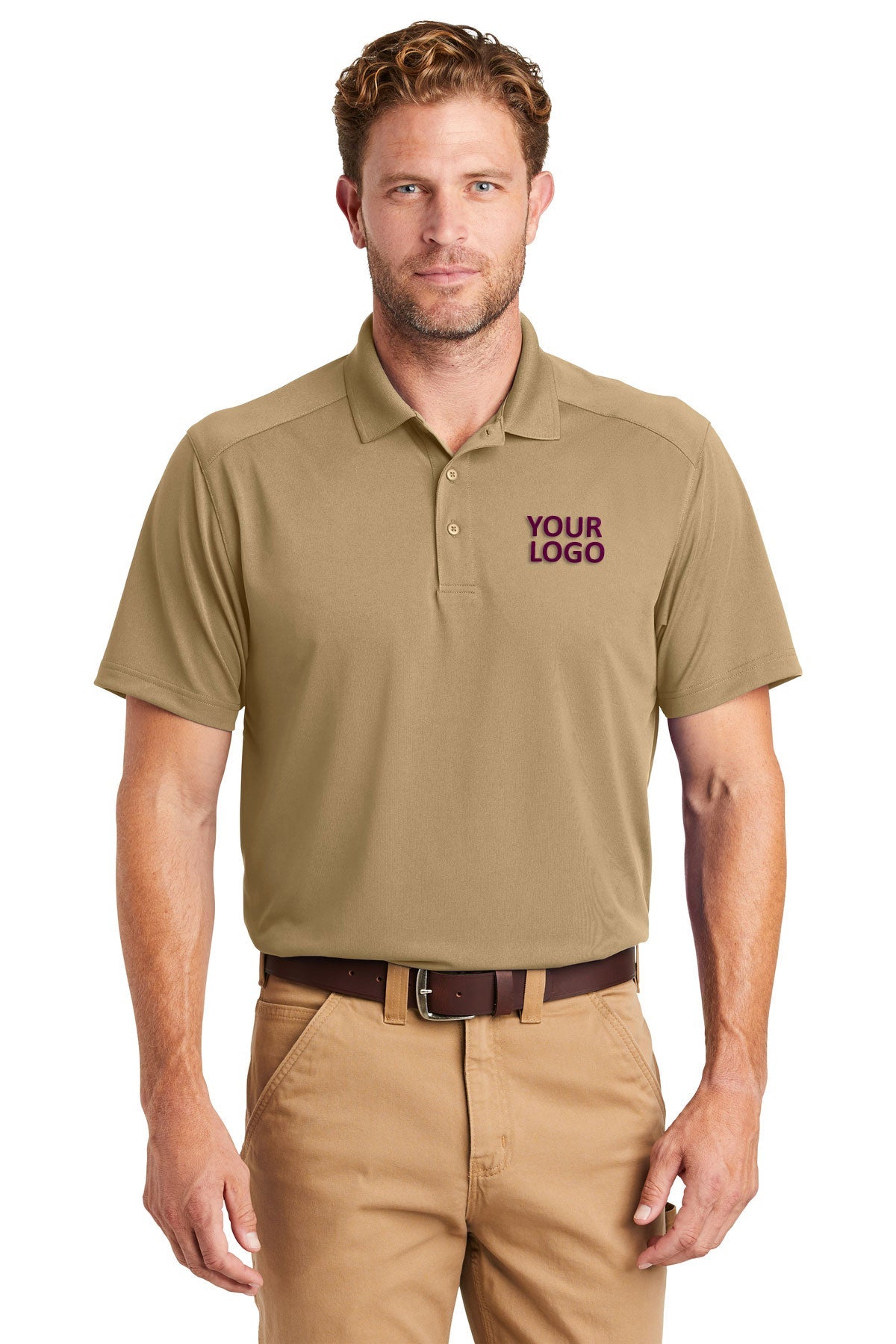 CornerStone Tan CS418 custom polo shirts for business