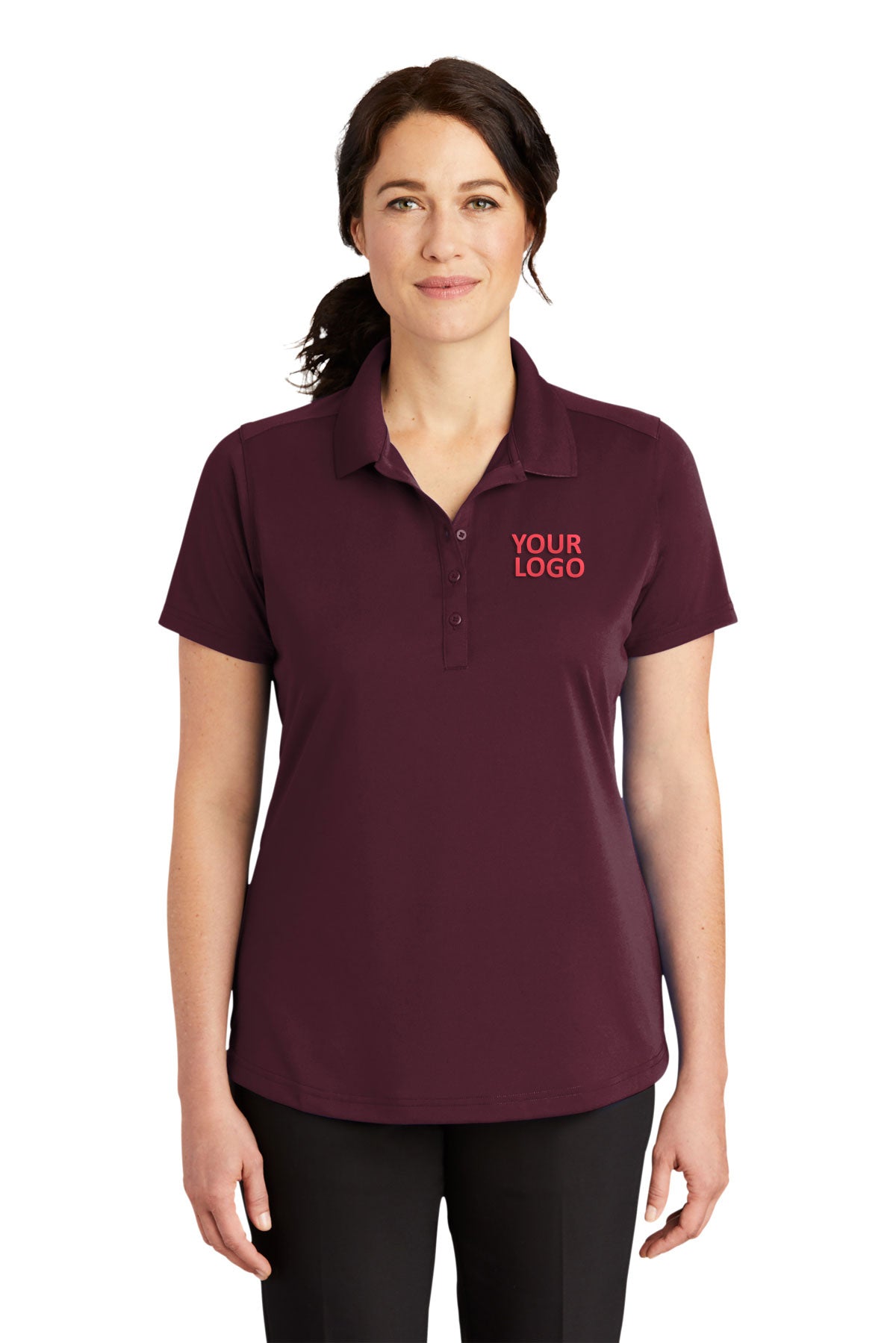 CornerStone Maroon CS419 polo shirt with logo embroidered
