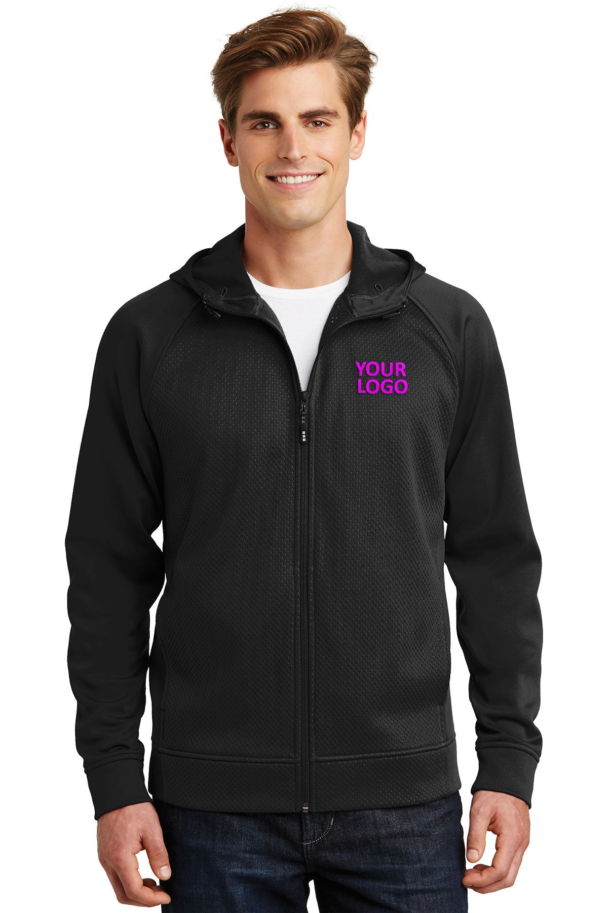 Sport-Tek Black ST295 business sweatshirts with logo