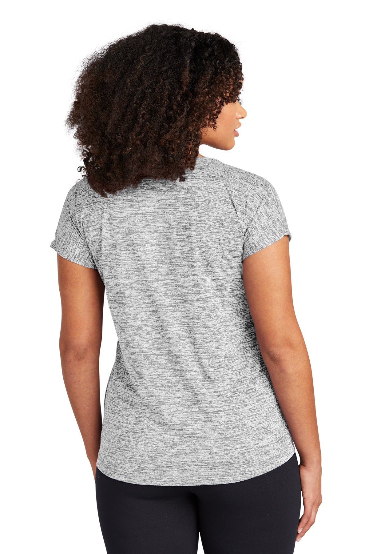Sport-Tek Ladies PosiCharge Electric Heather Branded Sporty Tee's, Silver Electric