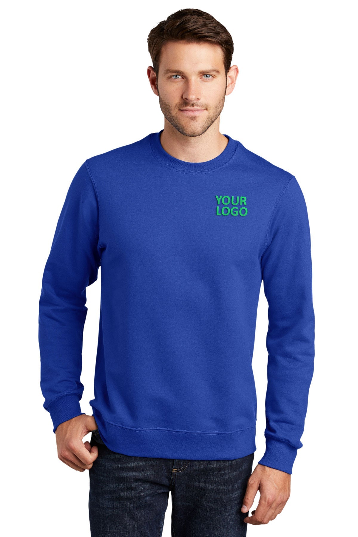 port & company true royal pc850 custom logo sweatshirts embroidered